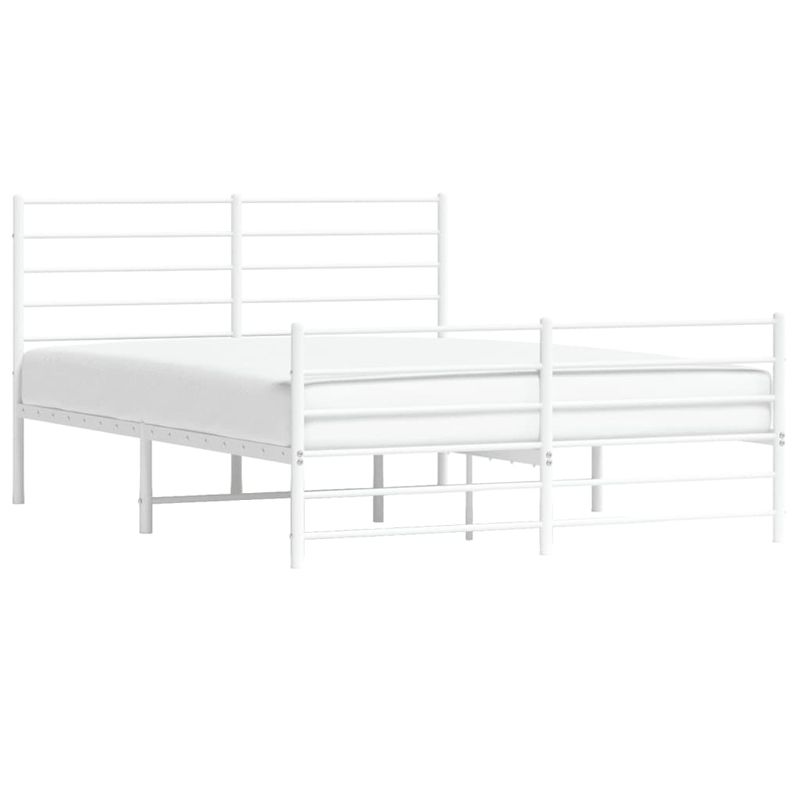 Casa si Gradina - Mobilier - Paturi si accesorii - Paturi - Cadru de pat metalic cu tablie, alb, 140x200 cm - Infinity.ro