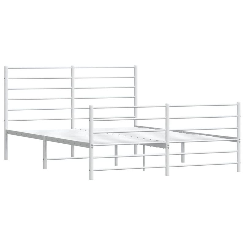 Casa si Gradina - Mobilier - Paturi si accesorii - Paturi - Cadru de pat metalic cu tablie, alb, 140x200 cm - Infinity.ro