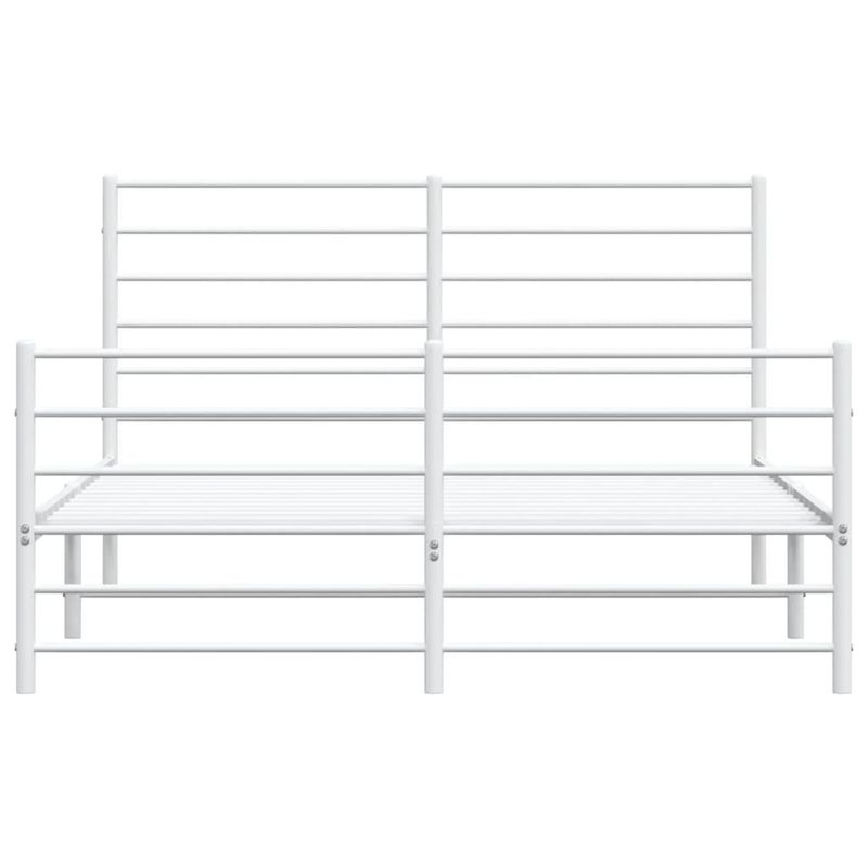 Casa si Gradina - Mobilier - Paturi si accesorii - Paturi - Cadru de pat metalic cu tablie, alb, 140x200 cm - Infinity.ro