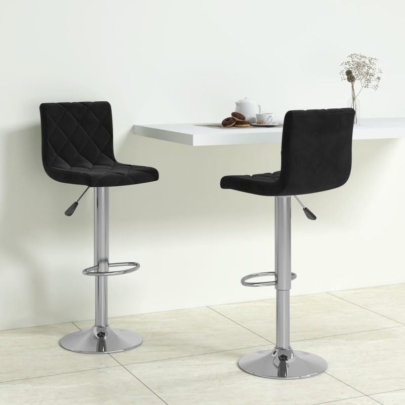 Casa si Gradina - Mobilier - Scaune si fotolii - Scaune - Scaune de bar, 2 buc., negru, catifea - Infinity.ro