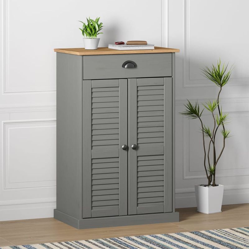 Casa si Gradina - Mobilier - Organizare si depozitare - Organizator incaltaminte - Dulap de pantofi VIGO, gri, 60x35x96 cm, lemn masiv de pin - Infinity.ro
