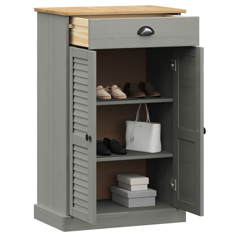 Casa si Gradina - Mobilier - Organizare si depozitare - Organizator incaltaminte - Dulap de pantofi VIGO, gri, 60x35x96 cm, lemn masiv de pin - Infinity.ro