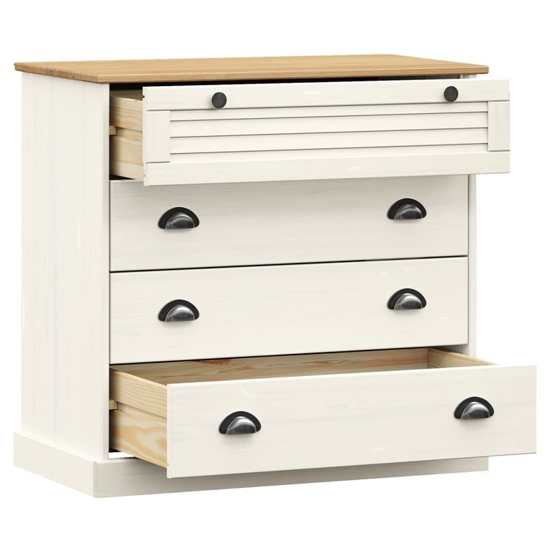 Casa si Gradina - Mobilier - Comode si corpuri - Comode - Comoda cu sertare VIGO, alb, 80x40x76 cm, lemn masiv de pin - Infinity.ro