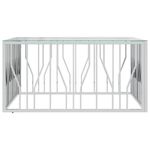 Casa si Gradina - Mobilier - Mese si birouri - Masute de cafea - Masuta de cafea, 100x100x50 cm, otel inoxidabil și sticla, argintiu - Infinity.ro