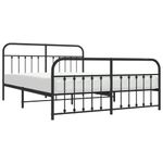 Casa si Gradina - Mobilier - Paturi si accesorii - Paturi - Cadru pat metalic cu tablie de cap/picioare, negru, 180x200 cm - Infinity.ro