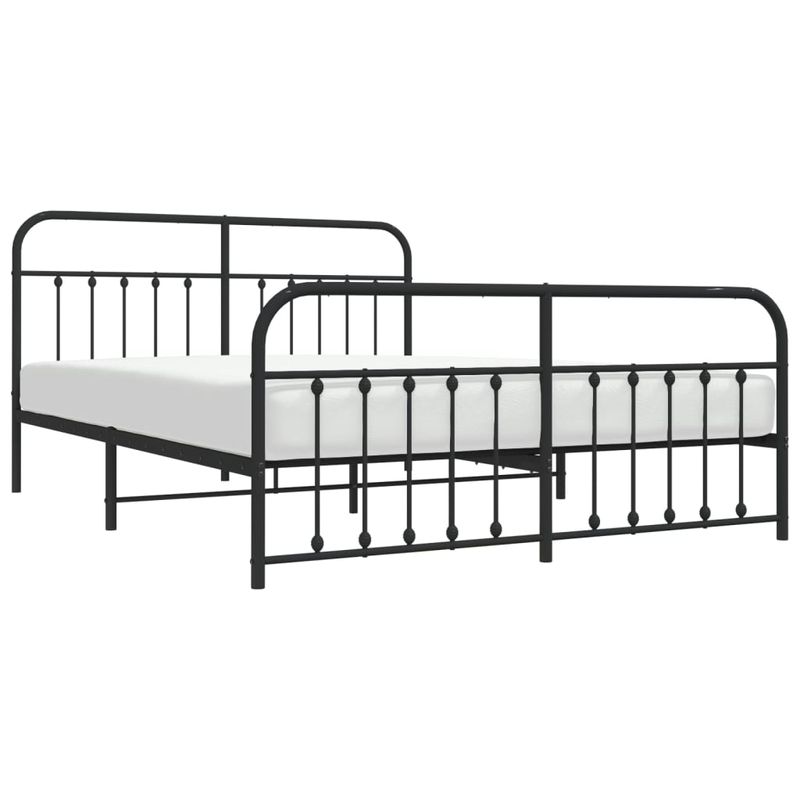 Casa si Gradina - Mobilier - Paturi si accesorii - Paturi - Cadru pat metalic cu tablie de cap/picioare, negru, 180x200 cm - Infinity.ro