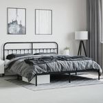 Casa si Gradina - Mobilier - Paturi si accesorii - Paturi - Cadru pat metalic cu tablie de cap/picioare, negru, 180x200 cm - Infinity.ro