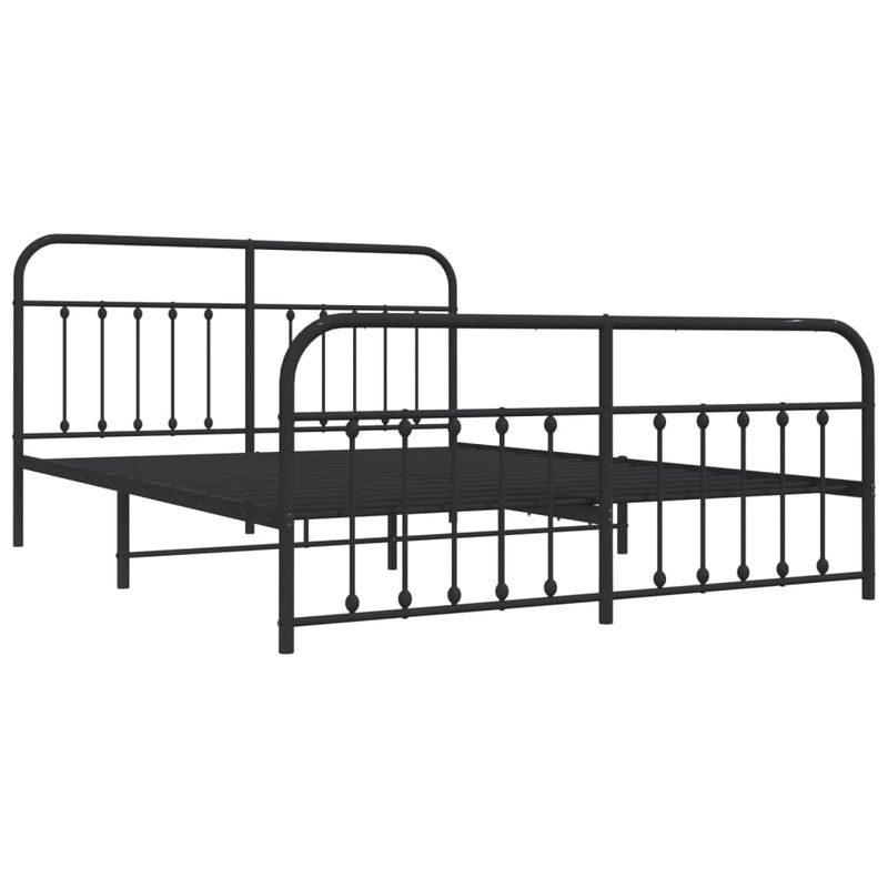 Casa si Gradina - Mobilier - Paturi si accesorii - Paturi - Cadru pat metalic cu tablie de cap/picioare, negru, 180x200 cm - Infinity.ro