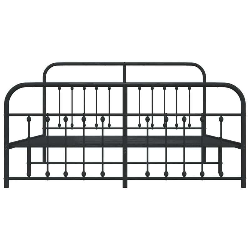 Casa si Gradina - Mobilier - Paturi si accesorii - Paturi - Cadru pat metalic cu tablie de cap/picioare, negru, 180x200 cm - Infinity.ro