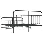 Casa si Gradina - Mobilier - Paturi si accesorii - Paturi - Cadru pat metalic cu tablie de cap/picioare, negru, 180x200 cm - Infinity.ro