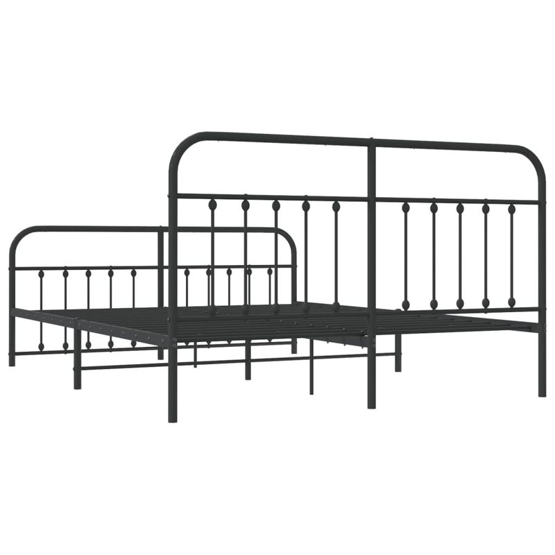 Casa si Gradina - Mobilier - Paturi si accesorii - Paturi - Cadru pat metalic cu tablie de cap/picioare, negru, 180x200 cm - Infinity.ro
