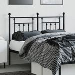 Casa si Gradina - Mobilier - Paturi si accesorii - Accesorii paturi - Tablie de pat metalica, negru, 120 cm - Infinity.ro