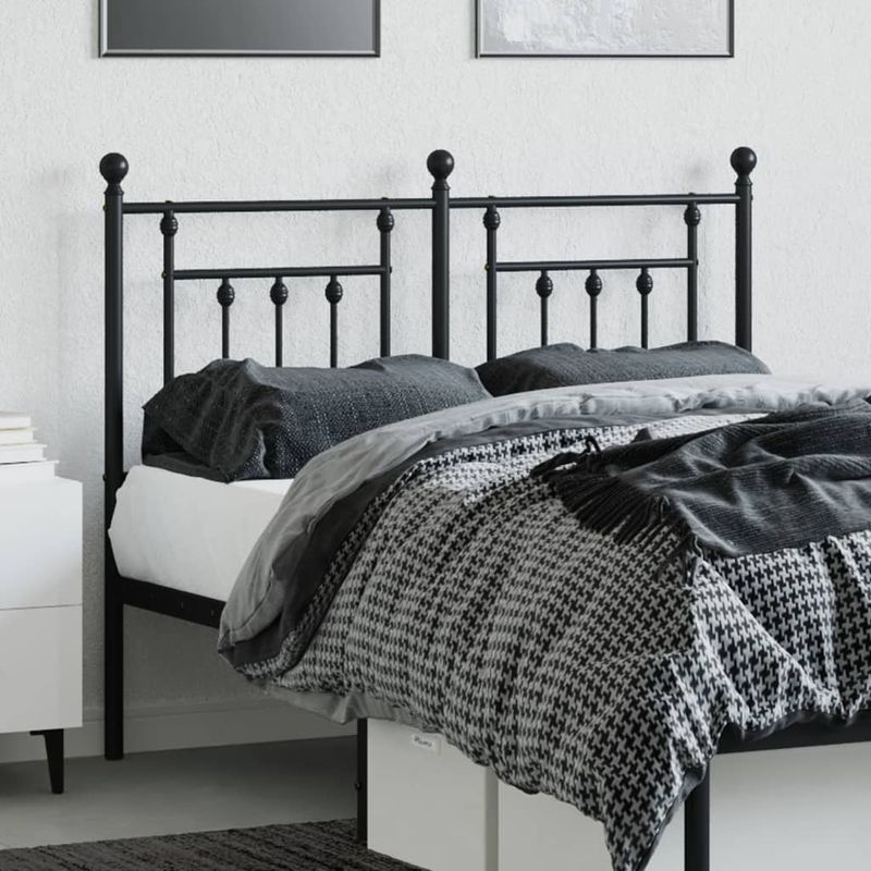 Casa si Gradina - Mobilier - Paturi si accesorii - Accesorii paturi - Tablie de pat metalica, negru, 120 cm - Infinity.ro