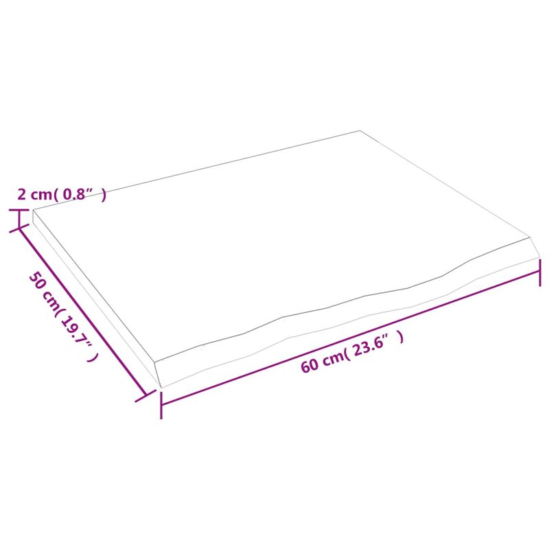 Casa si Gradina - Mobilier - Biblioteci si rafturi - Rafturi - Polita perete maro deschis 60x50x2 cm lemn masiv stejar tratat - Infinity.ro