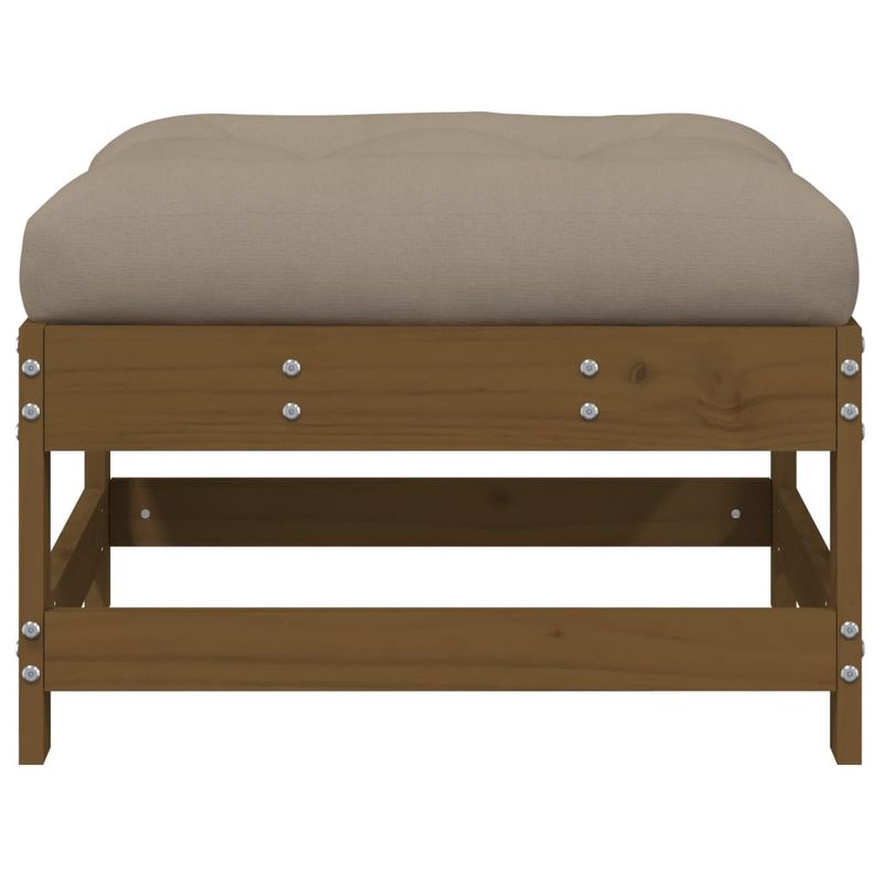Casa si Gradina - Gradina si terasa - Mobilier exterior - Canapele si fotolii gradina - Taburet de gradina cu perna, maro miere, lemn masiv de pin - Infinity.ro