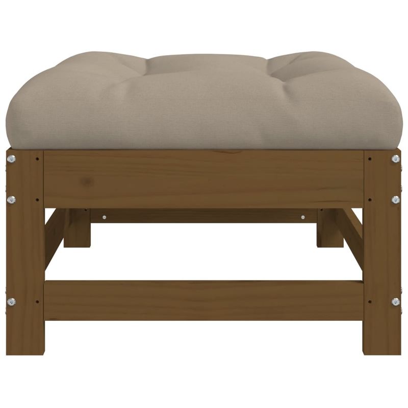 Casa si Gradina - Gradina si terasa - Mobilier exterior - Canapele si fotolii gradina - Taburet de gradina cu perna, maro miere, lemn masiv de pin - Infinity.ro