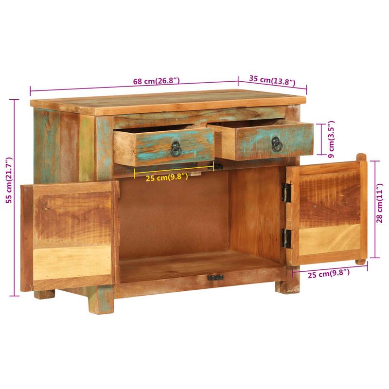 Casa si Gradina - Mobilier - Comode si corpuri - Comode - Servanta, 68x35x55 cm, lemn masiv reciclat - Infinity.ro