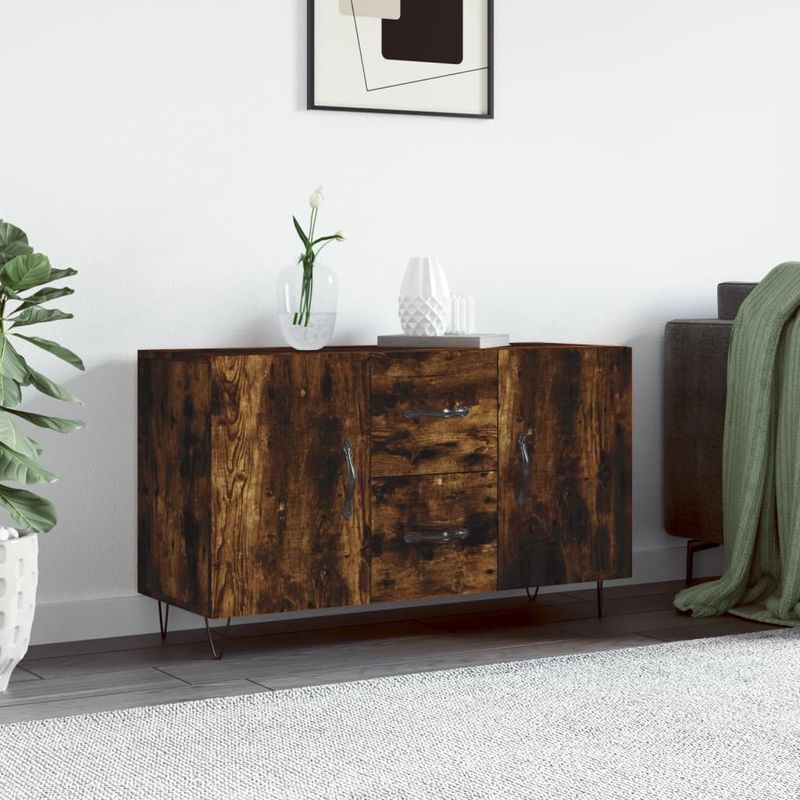 Casa si Gradina - Mobilier - Comode si corpuri - Comode - Servanta, stejar fumuriu, 100x36x60 cm, lemn compozit - Infinity.ro