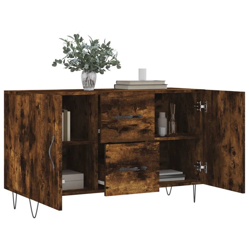 Casa si Gradina - Mobilier - Comode si corpuri - Comode - Servanta, stejar fumuriu, 100x36x60 cm, lemn compozit - Infinity.ro
