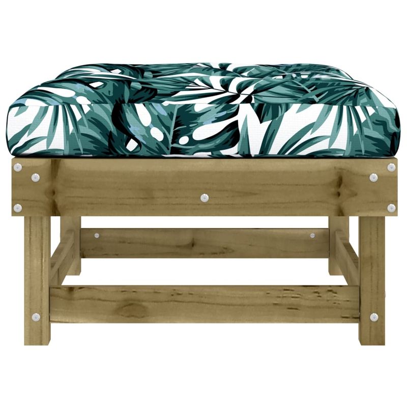 Casa si Gradina - Gradina si terasa - Mobilier exterior - Canapele si fotolii gradina - Taburet de gradina cu perna, lemn de pin tratat - Infinity.ro