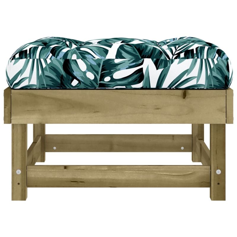 Casa si Gradina - Gradina si terasa - Mobilier exterior - Canapele si fotolii gradina - Taburet de gradina cu perna, lemn de pin tratat - Infinity.ro