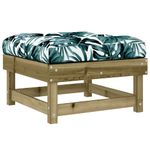 Casa si Gradina - Gradina si terasa - Mobilier exterior - Canapele si fotolii gradina - Taburet de gradina cu perna, lemn de pin tratat - Infinity.ro