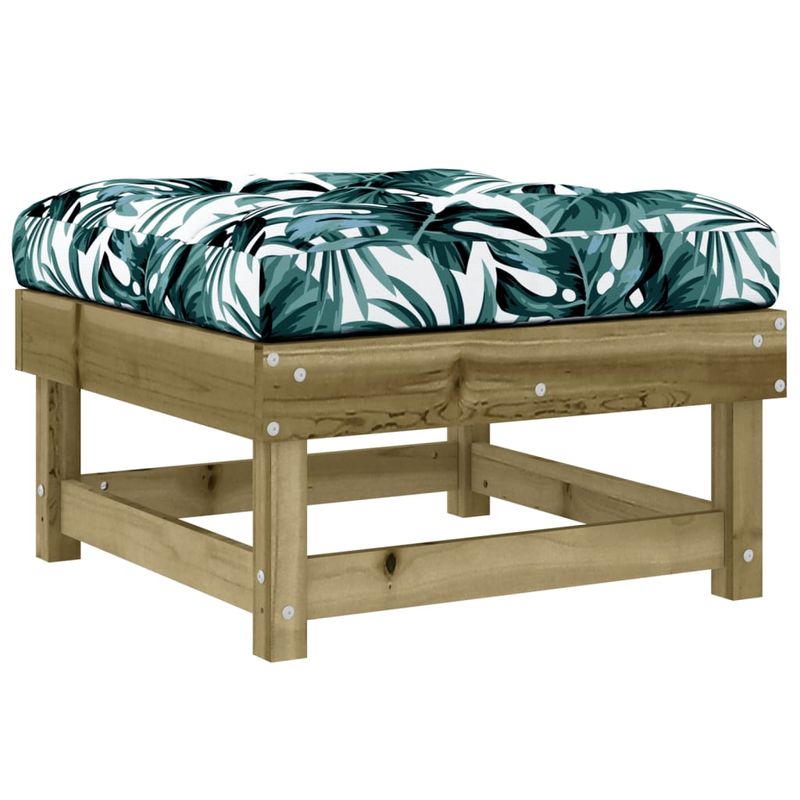 Casa si Gradina - Gradina si terasa - Mobilier exterior - Canapele si fotolii gradina - Taburet de gradina cu perna, lemn de pin tratat - Infinity.ro
