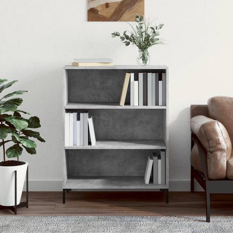 Casa si Gradina - Mobilier - Biblioteci si rafturi - Biblioteci - Biblioteca, gri beton, 69,5x32,5x90 cm, lemn compozit - Infinity.ro