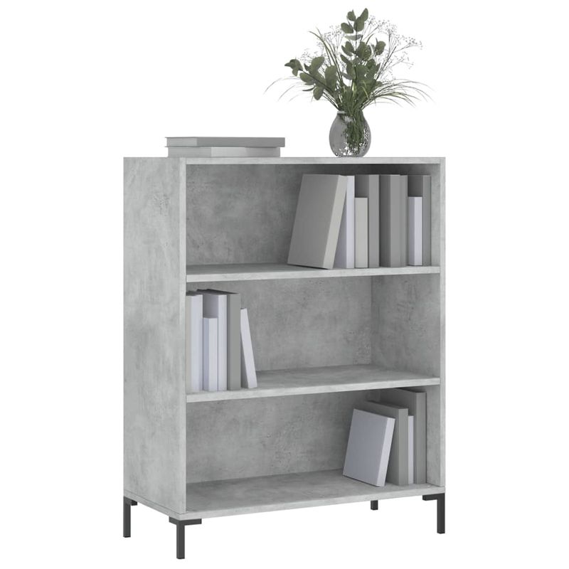 Casa si Gradina - Mobilier - Biblioteci si rafturi - Biblioteci - Biblioteca, gri beton, 69,5x32,5x90 cm, lemn compozit - Infinity.ro