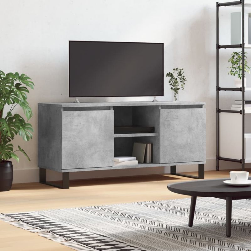 Casa si Gradina - Mobilier - Comode si corpuri - Comode - Comoda TV, gri beton, 104x35x50 cm, lemn compozit - Infinity.ro