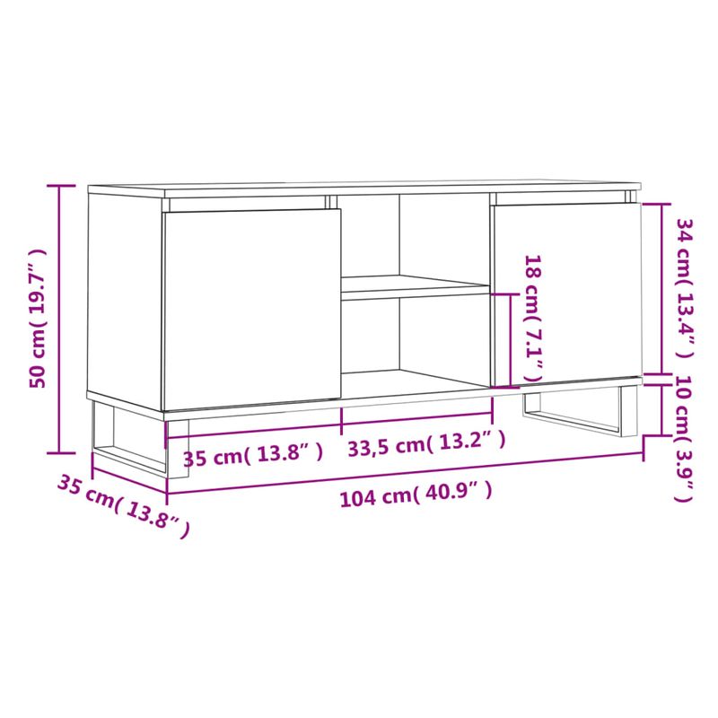 Casa si Gradina - Mobilier - Comode si corpuri - Comode - Comoda TV, gri beton, 104x35x50 cm, lemn compozit - Infinity.ro