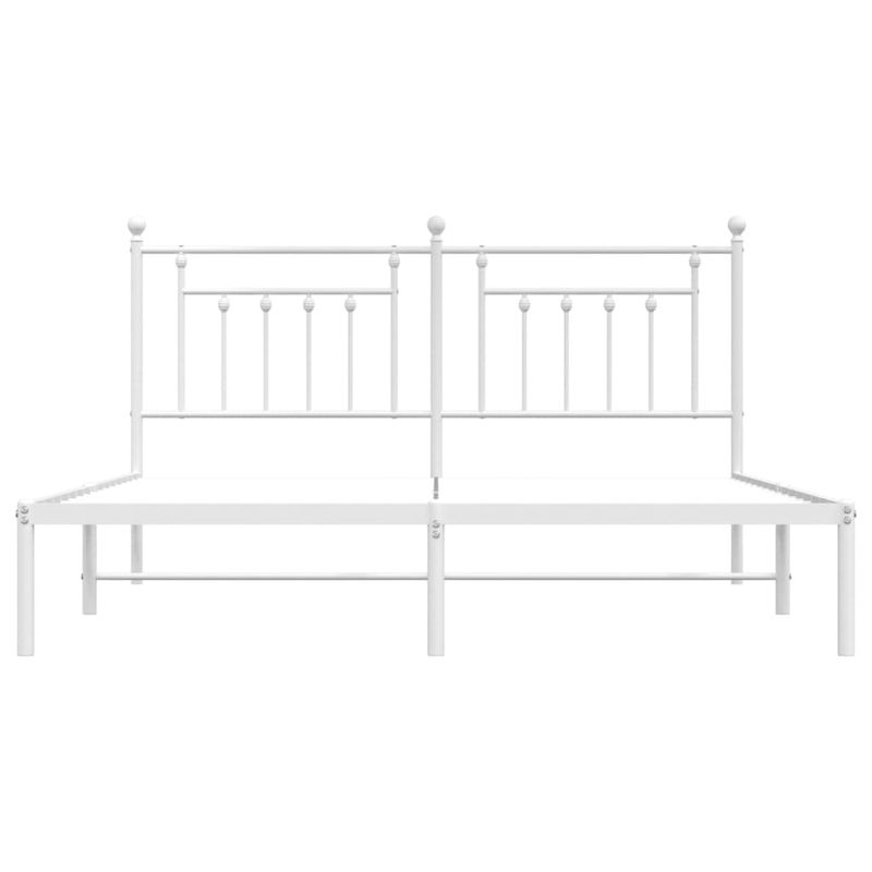Casa si Gradina - Mobilier - Paturi si accesorii - Paturi - Cadru de pat metalic cu tablie, alb, 160x200 cm - Infinity.ro