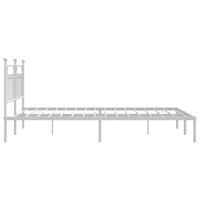 Casa si Gradina - Mobilier - Paturi si accesorii - Paturi - Cadru de pat metalic cu tablie, alb, 160x200 cm - Infinity.ro