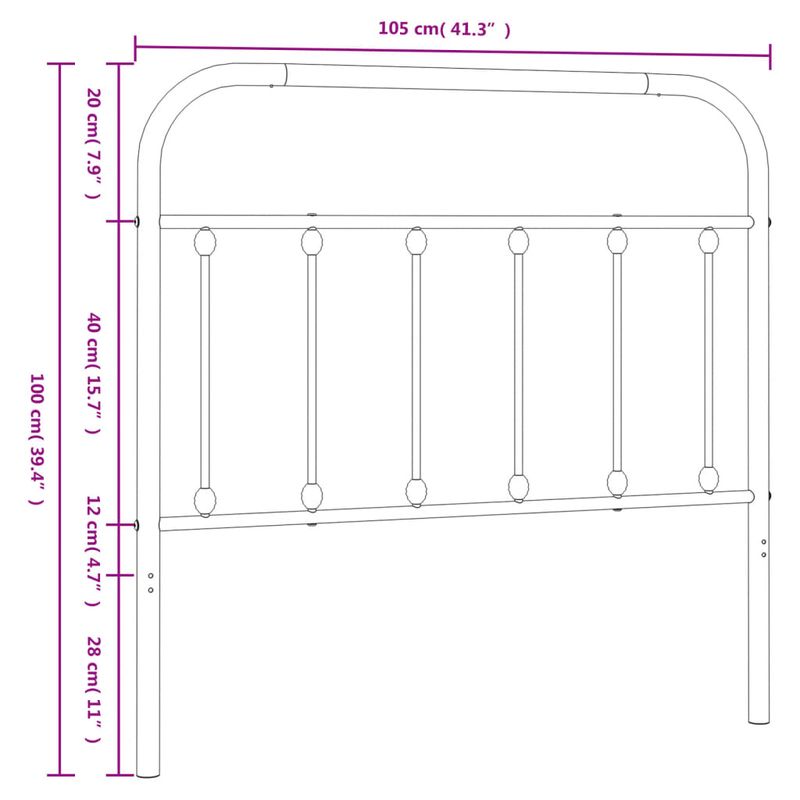 Casa si Gradina - Mobilier - Paturi si accesorii - Accesorii paturi - Tablie de pat metalica, alb, 100 cm - Infinity.ro