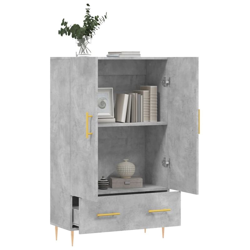 Casa si Gradina - Mobilier - Comode si corpuri - Corpuri bucatarie - Dulap inalt, gri beton, 69,5x31x115 cm, lemn prelucrat - Infinity.ro
