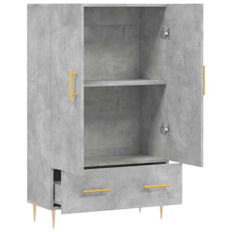 Casa si Gradina - Mobilier - Comode si corpuri - Corpuri bucatarie - Dulap inalt, gri beton, 69,5x31x115 cm, lemn prelucrat - Infinity.ro