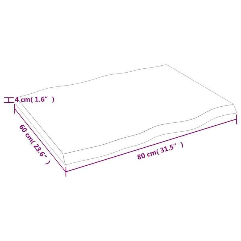 Casa si Gradina - Mobilier - Feronerie si accesorii mobila - Blat masa 80x60x(2-4) cm lemn stejar netratat contur organic - Infinity.ro