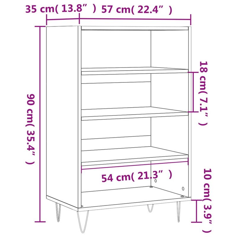 Casa si Gradina - Mobilier - Comode si corpuri - Corpuri bucatarie - Dulap inalt, stejar fumuriu, 57x35x90 cm, lemn compozit - Infinity.ro