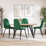 Casa si Gradina - Mobilier - Scaune si fotolii - Scaune - Scaune de bucatarie, 4 buc., verde inchis, catifea - Infinity.ro