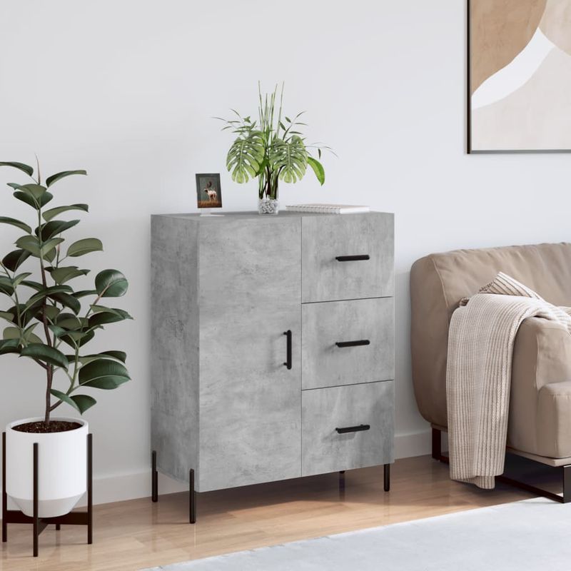 Casa si Gradina - Mobilier - Comode si corpuri - Comode - Servanta, gri beton, 69,5x34x90 cm, lemn compozit - Infinity.ro
