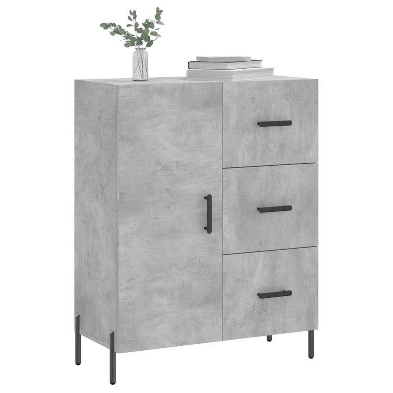 Casa si Gradina - Mobilier - Comode si corpuri - Comode - Servanta, gri beton, 69,5x34x90 cm, lemn compozit - Infinity.ro