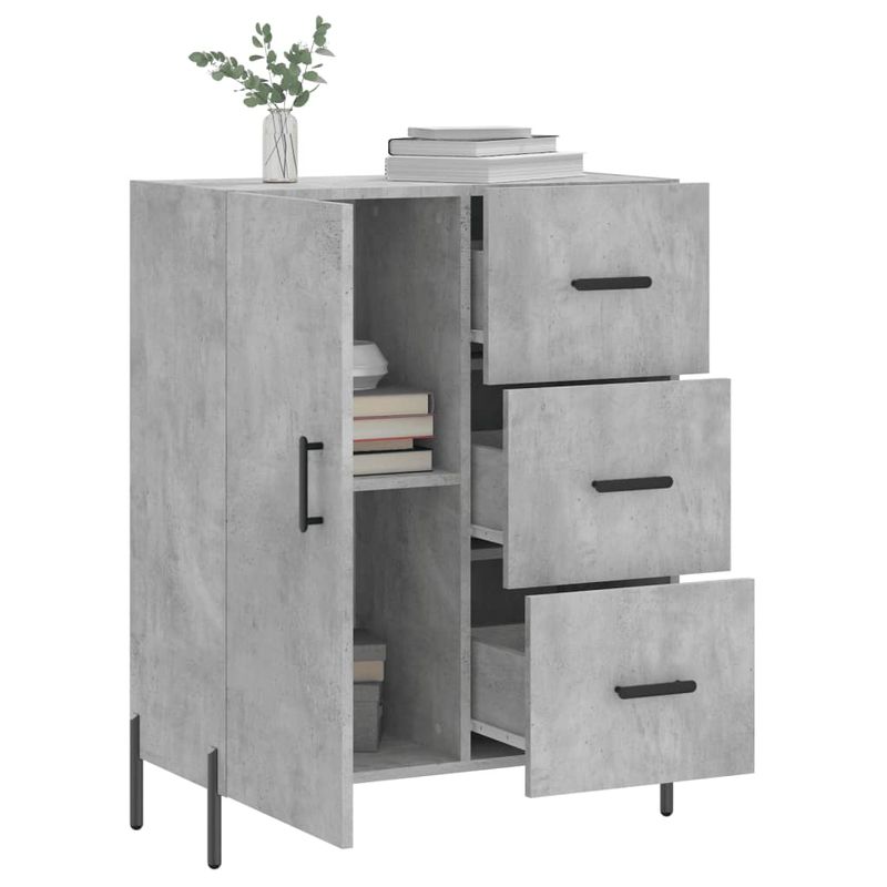 Casa si Gradina - Mobilier - Comode si corpuri - Comode - Servanta, gri beton, 69,5x34x90 cm, lemn compozit - Infinity.ro