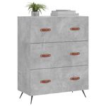 Casa si Gradina - Mobilier - Comode si corpuri - Comode - Comoda cu sertare, gri beton, 69,5x34x90 cm, lemn prelucrat - Infinity.ro