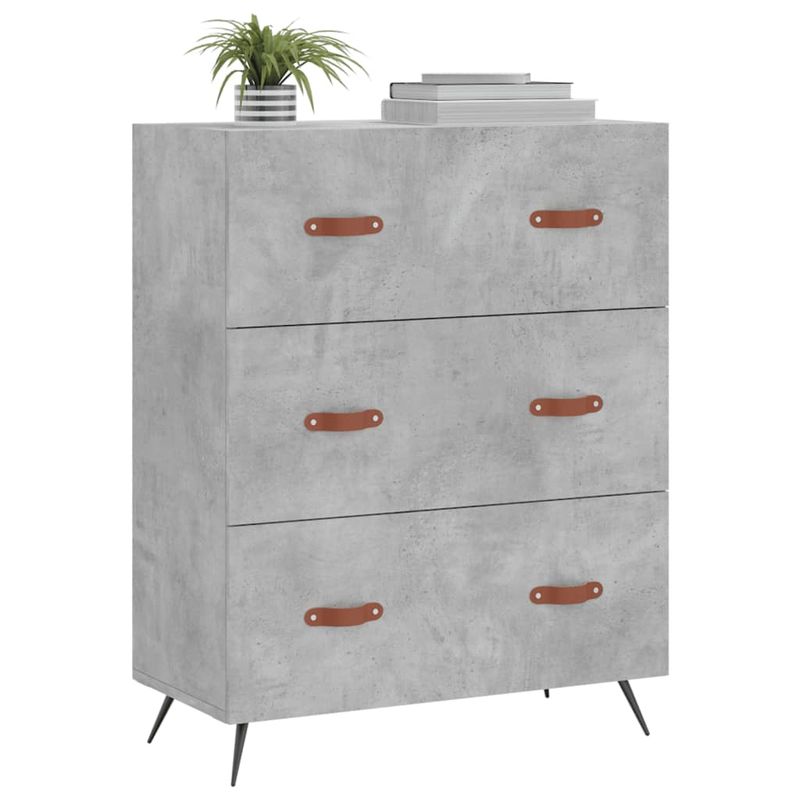 Casa si Gradina - Mobilier - Comode si corpuri - Comode - Comoda cu sertare, gri beton, 69,5x34x90 cm, lemn prelucrat - Infinity.ro
