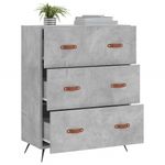 Casa si Gradina - Mobilier - Comode si corpuri - Comode - Comoda cu sertare, gri beton, 69,5x34x90 cm, lemn prelucrat - Infinity.ro