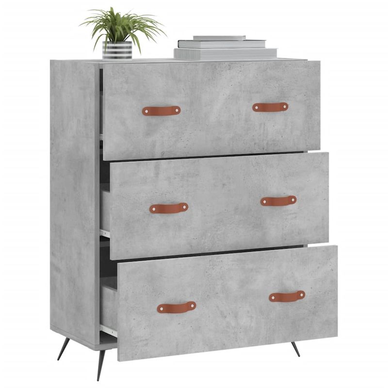 Casa si Gradina - Mobilier - Comode si corpuri - Comode - Comoda cu sertare, gri beton, 69,5x34x90 cm, lemn prelucrat - Infinity.ro