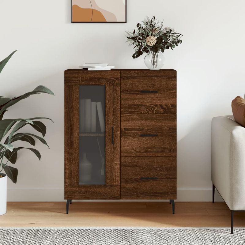 Casa si Gradina - Mobilier - Comode si corpuri - Comode - Servanta, stejar maro, 69,5x34x90 cm, lemn prelucrat - Infinity.ro