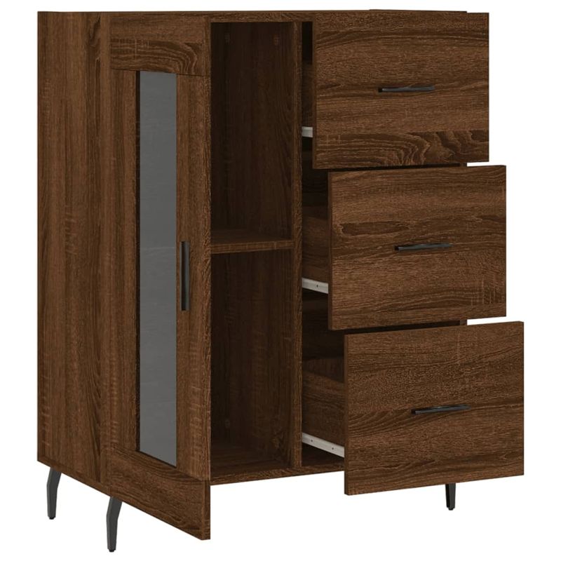Casa si Gradina - Mobilier - Comode si corpuri - Comode - Servanta, stejar maro, 69,5x34x90 cm, lemn prelucrat - Infinity.ro