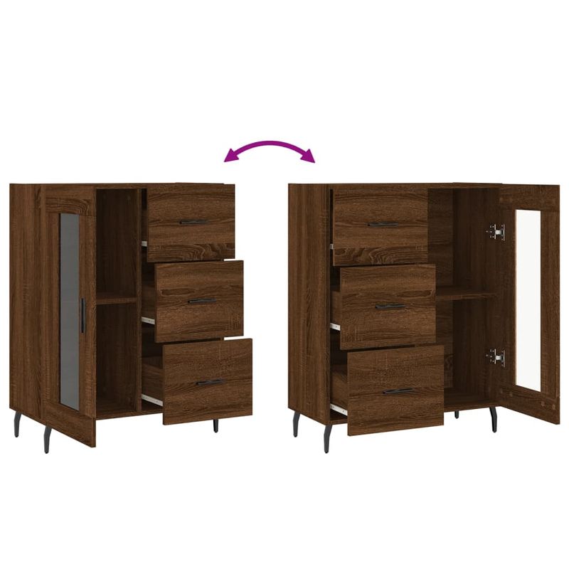 Casa si Gradina - Mobilier - Comode si corpuri - Comode - Servanta, stejar maro, 69,5x34x90 cm, lemn prelucrat - Infinity.ro