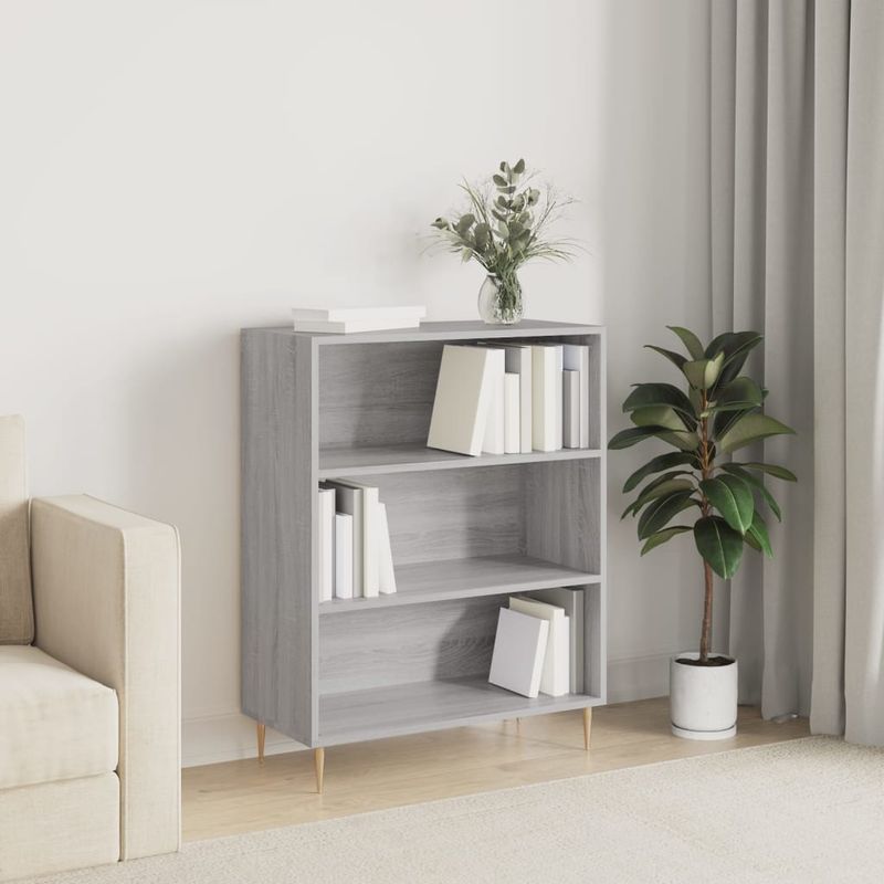 Casa si Gradina - Mobilier - Biblioteci si rafturi - Biblioteci - Biblioteca, sonoma gri, 69,5x32,5x90 cm, lemn compozit - Infinity.ro
